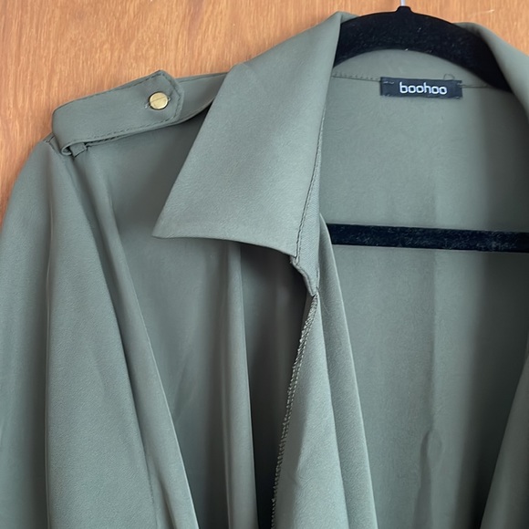 Boohoo Plus Waterfall Military Detail Belted Jacket - Picture 4 of 8